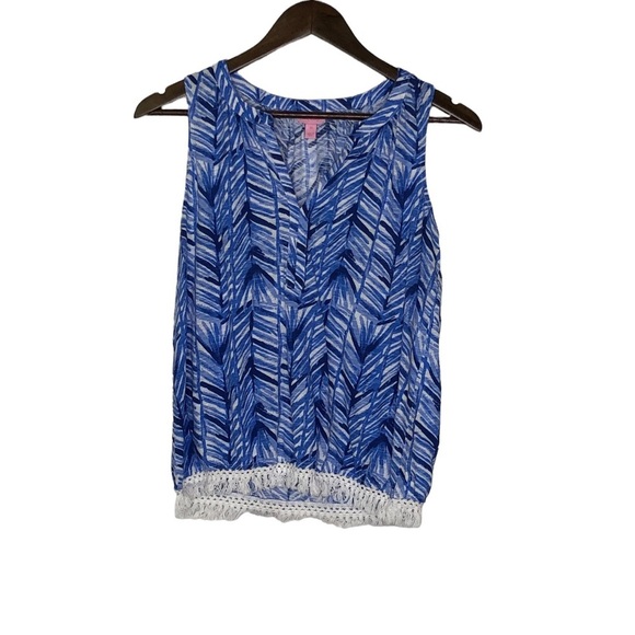 Lilly Pulitzer Tops - Lilly Pulitzer Blue Kipper Tank Top Size XS‎